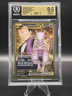 Pokemon TCG Mewtwo EX Team Rockets HR Card 240/182 Destined Rivals, Two Sub 10 - Image 1