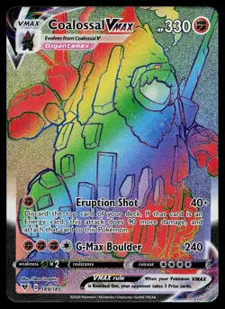 Pokemon Card Vivid Voltage Coalossal VMAX 189/185 Rainbow Rare - Image 1