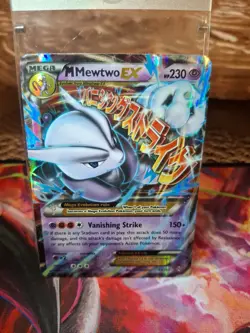 Pokemon M Mega Mewtwo EX Ultra Rare Holo TCG Card 64/162 - Image 1