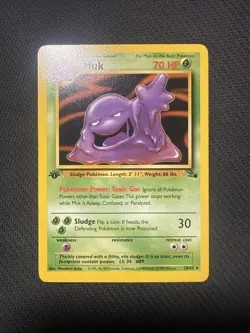 Pokemon TCG Muk Card 28/62 Rare 1st Edition Fossil NM-LP NON-HOLO - Image 1