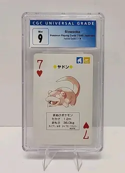CGC 9 Slowpoke 7 of Heart Red Pikachu Deck Pokemon Playing Card Poker Graded - Image 2