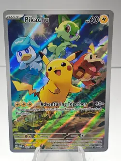 Pikachu 027 Black Star Promo Pokemon Card Holo Full Art Rare Paldea Evolved -#18 - Image 1