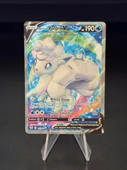 Alolan Vulpix V 173/195 Ultra Rare Silver Tempest Pokemon Near Mint - Image 1