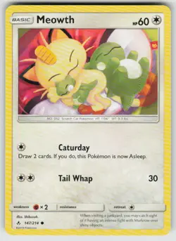 Meowth 147/214 Common Unbroken Bonds Pokemon Lightly Played - Image 1