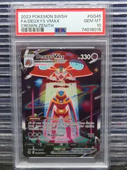 2023 Pokemon Sword And Shield Deoxys Vmac Full Art Crown Zenith #GG45 PSA 10 - Image 1