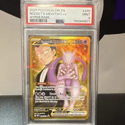 Pokemon PSA 9 Team Rocket's Mewtwo ex 240/182 Destined Rivals Hyper Rare Holo 2… - Image 1