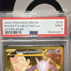 Pokemon PSA 9 Team Rocket's Mewtwo ex 240/182 Destined Rivals Hyper Rare Holo 2… - Image 2