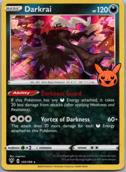 Darkrai 105/189 Holo Promo Trick or Trade BOOster Pokemon Holo Near Mint - Image 1