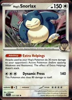 HOP'S SNORLAX 117/159 RARE JOURNEY TOGETHER POKEMON HOLO NM - Image 1
