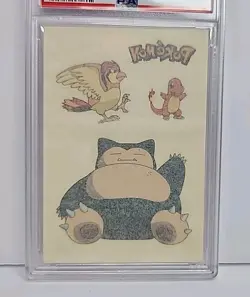 PSA 8 Pidgeotte Charmander Snorlax 2000 Pokemon Merlin Tattoo 7 / 20 Graded - Image 3