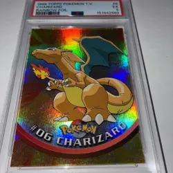 CHARIZARD TOPPS CHROME POKEMON TV RAINBOW FOIL HOLO PSA 5 1999 - Image 5