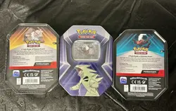Pokemon 3x - Triple Whammy Tins Darkrai Slaking Tyranitar Factory Sealed Art Set - Image 2