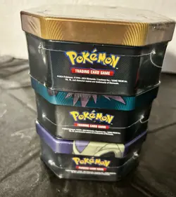 Pokemon 3x - Triple Whammy Tins Darkrai Slaking Tyranitar Factory Sealed Art Set - Image 3
