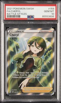 2021 POKEMON SWORD & SHIELD BATTLE STYLES #159 FULL ART/CHERYL PSA 10 - Image 1