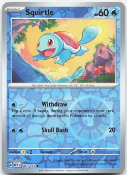 Squirtle 007/165 Common 151 Pokemon Reverse Holo Near Mint - Image 1
