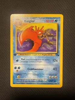 Kingler 38/62 Fossil Regular 1st Edition Pokemon TCG - NM-LP+ - Image 1