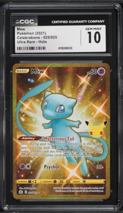 2021 Pokemon Celebrations Gold Rare Mew #025 CGC 10 - Image 1
