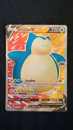 Pokemon Snorlax V 197/202 Swsh01 Sword & Shield Full Art Holo Ultra Rare 2020 - Image 1