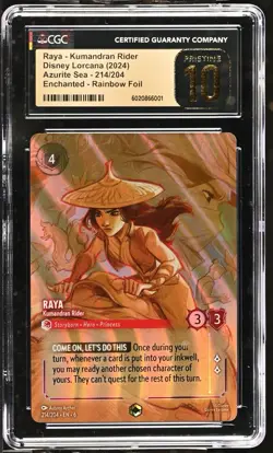 2024 Lorcana Azurite Sea 214/204 Raya Kumandran Rider ENCHANTED CGC Pristine 10 - Image 1