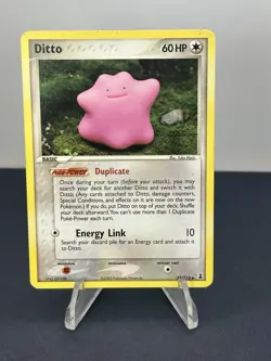 Pokemon Ditto 35/113 EX Delta Species Uncommon Basic Card 60 HP Damaged - Image 1