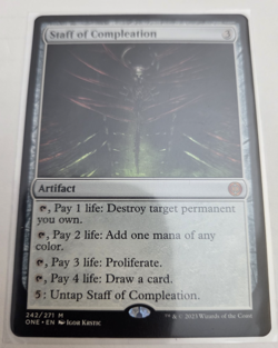 mtg, Staff of Compleation -Phyrexia: All Will Be One Regular NM - Image 1