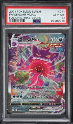 Pokemon Gengar VMAX 271/264 Fusion Strike Secret Rare Alt Art Holo PSA 10 +GUARD - Image 3