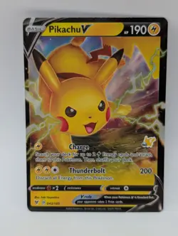 Pokemon Card - Pikachu V Vivid Voltage 043/185 V Ultra Rare Holo Near Mint - Image 1