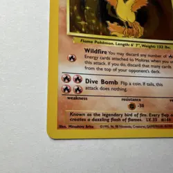 Pokemon TCG Moltres Fossil Holo Rare Unlimited 12/62 70 HP English Arita - Image 2