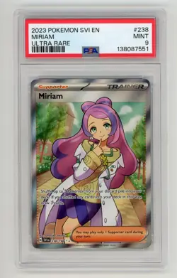 2023 Pokemon Scarlet & Violet Miriam #238/198 Ultra Rare PSA 9 MINT (CF) - Image 1