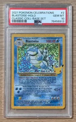 2021 Pokemon Celebrations Classic Collection 2 Blastoise Holo PSA 10 GEM MINT - Image 1