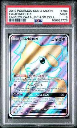 PSA 9 Jirachi gx 79a Black Star Promo - Pokemon TCG Sun & Moon Unified Minds - Image 1