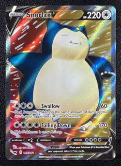 Pokemon Snorlax V ( Full Art ) Sword & Shield Ultra Rare Full Art Holo 197/202 - Image 1