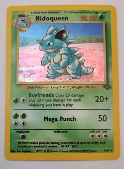 Pokemon TCG Nidoqueen Jungle 7/64 Holo Unlimited Holo Rare - Image 1