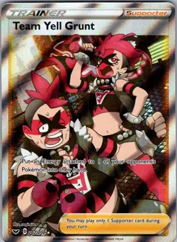 Pokemon TCG Team Yell Grunt (Full Art) 202/202 Swsh01: Sword & Shield Holo NM - Image 1