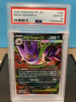 2025 POKEMON PHANTASMAL FLAMES EN #056 MEGA GENGAR EX PSA 10 GEM MT - Image 2