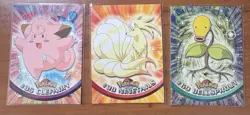 1999 Topps Pokemon Clefairy 35 Ninetales 38 Bellsprout 69 Blue Logo Non-Foil Lot - Image 1
