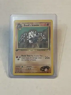 VTG Pokemon TCG Brock's Graveler 1st Edition 40/132 Gym Heroes Non-Holo WOTC - Image 1