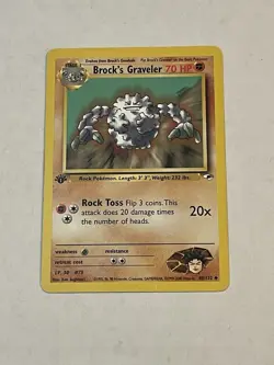 VTG Pokemon TCG Brock's Graveler 1st Edition 40/132 Gym Heroes Non-Holo WOTC - Image 3