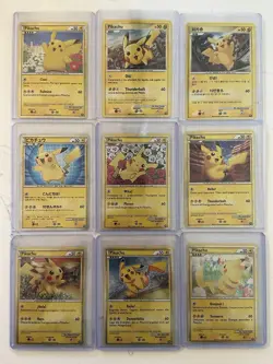 Pokemon Pikachu World Collection 2010 PW English Back Set of 9 - Image 1