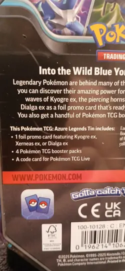 Pokemon TCG Azure Legends Xerneas EX Tin 4 Booster Packs, Sealed!!!! - Image 4