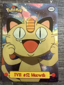 Meowth TV11 #52 Holo 1999 Pokemon Topps TV Animation Edition Puzzle Card - Image 1