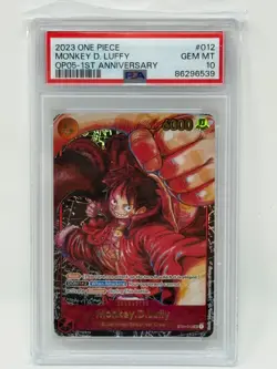 One Piece OP05 Monkey D. Luffy 1st Anniversary ST01-012 PSA 10 Gem Mint - Image 1
