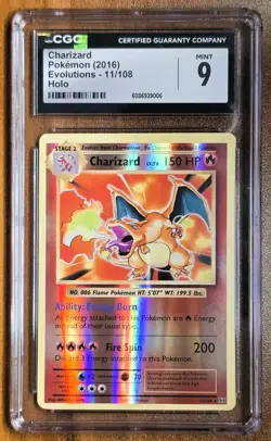Charizard Reverse Holo Evolutions 11/108 CGC 9 Mint Pokemon Card - Image 1