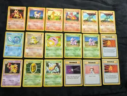 Pokemon TCG Base Set Shadowless 18-Card Lot WOTC English - Image 1