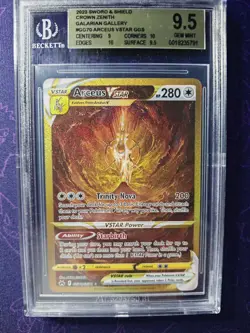 Pokemon TCG Arceus VStar Crown Zenith Gold GG70 Beckett BGS 9.5 PSA Gem Mint - Image 1