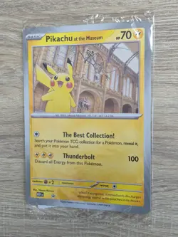 Pikachu At The Museum Pokemon X Natural History Museum. Jumbo Promo Card. Sealed - Image 1