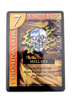 Vintage Trio Toys 1995 Monster Magic Card Terminator "Skull Fire" Out of Print - Image 1