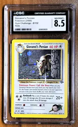 Giovanni's Persian 8/132 Gym Challenge Holo CGC 8.5 NM/Mint+ Pokemon Card - Image 1