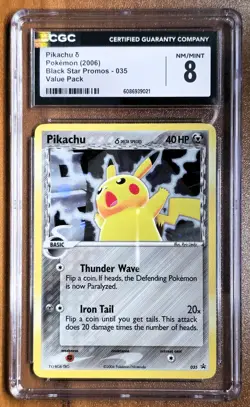 Pikachu Black Star Promo 035 2006 - Value Pack CGC 8 NM/Mint Pokemon Card - Image 1