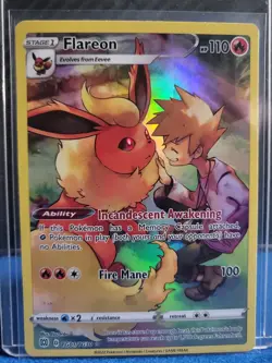 Pokemon TCG Flareon TG01/TG30 Brilliant Stars Trainer Gallery Ultra Rare Holo - Image 1
